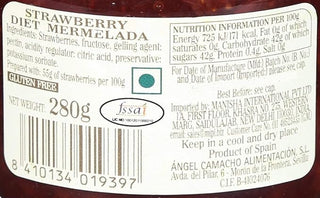 Strawberry Diet Mermelada – No Added Sugar, Gluten-Free Fruit Spread (280 g)