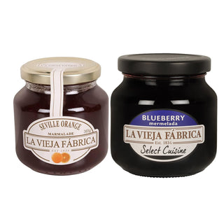 Blueberry (280g) & Seville Orange (365g) Jam Combo Pack – 100% Real Fruit, Gluten-Free