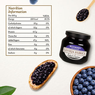 La Vieja Fábrica Blueberry Mermelada | A Taste of Spanish Tradition | 280g | Gluten-Free | Made with 100% Real Blueberries