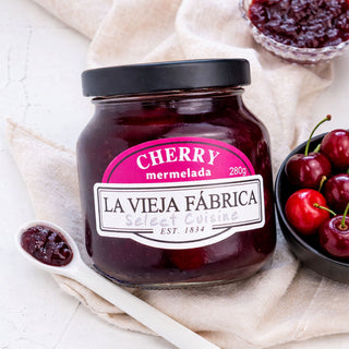 La Vieja Fábrica Cherry Fruit Spread/Mermelada Jam (280 G) | 100% Pure | Gluten-Free | Made in Spain