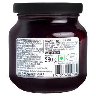 La Vieja Fábrica Cherry Mermelada/ Fruit Spread/ Jam (280 G) | 100% Pure | Gluten-Free | Made in Spain