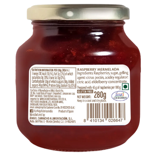 La Vieja Fábrica Raspberry Mermelada/  Fruit Spread 280g | Gluten-Free | 100% Real Fruit Jam | Crafted in Spain with a 190-Year-Old Recipe
