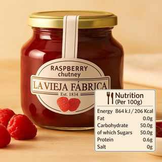 La Vieja Fábrica Raspberry Mermelada Nutrition