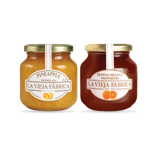 La Vieja Fábrica Pineapple Mermelada (350g) & Seville Orange Marmalade (370g) Combo Pack | Gluten-Free | Real Fruit Spread