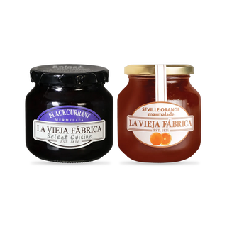 La Vieja Fabrica Seville Orange Marmalade (375g) & Blackcurrant Mermelada (285g) Combo Pack | Gluten-Free | Real Fruit Spread